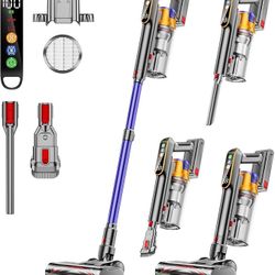 Cordless Vacuum Cleaner, 550W 45KPA 60 Mins Vacuum Cleaners, Stick Vacuum with 1.8L Large Dust Cup