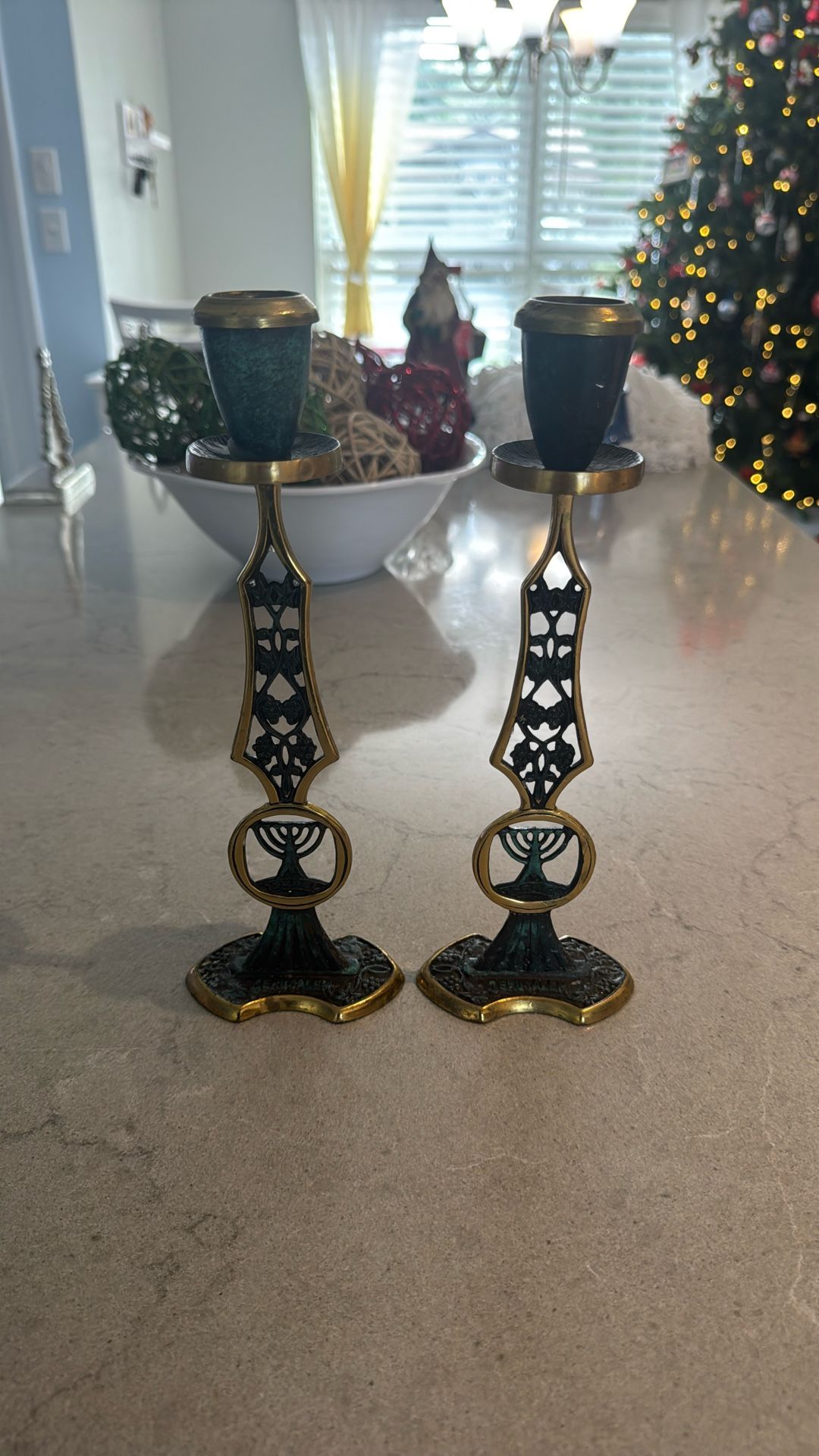 Two Menorah Candle Holders