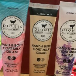 Dionis goat milk hand and body creams