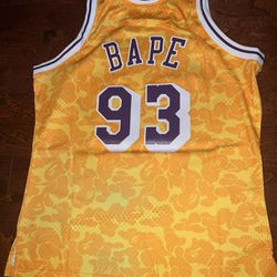 mitchell and ness bape lakers