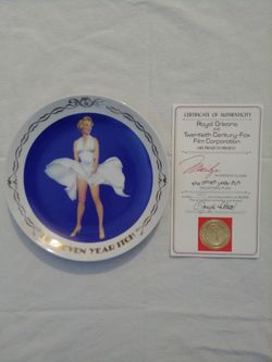 Marilyn Monroe; Royal Orleans "The Seven Year Itch" Collectors Plate w/COA.