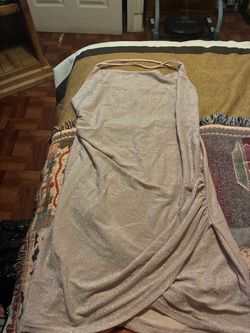Rose Gold Glitter Halter Mini Dress