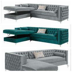 2 PCS  Velvet Sectional are back In Stock 