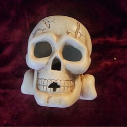 Halloween Skull Candle Holder (Ceramic)