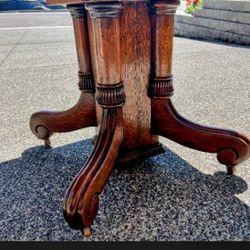 Round Antique Oak Dining Table Base Styles 