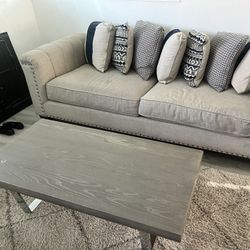 Couch, Coffee Table, and Rug 