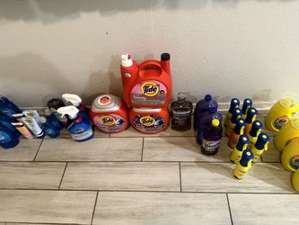 Laundry soap , dish soap , cleaning products , sun block
