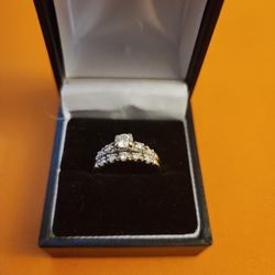 14k White GOLD 1950s Vintage Diamond Ring
