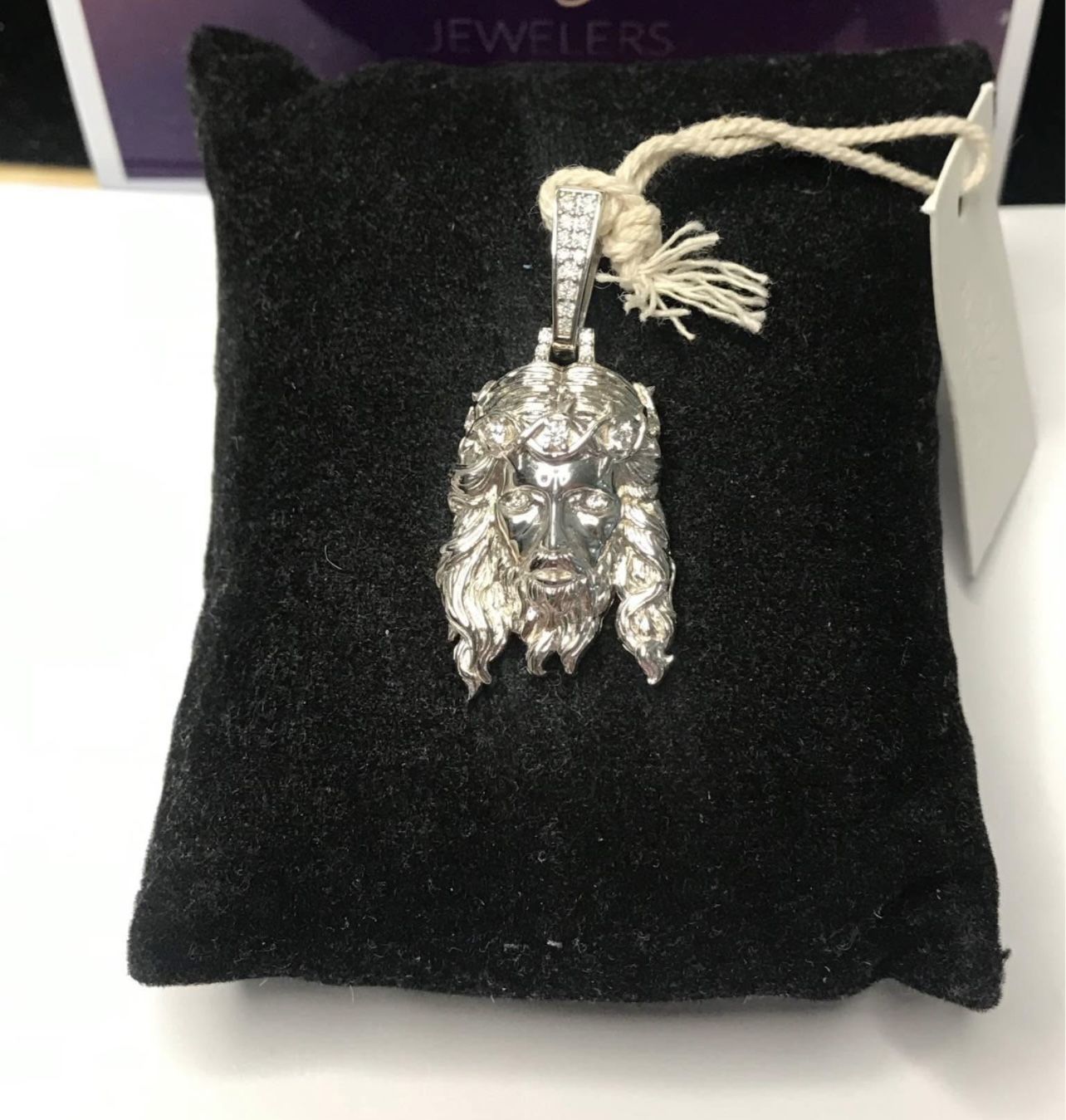 925 Sterling Silver 0.50CT Moissanite Jesus Pendant