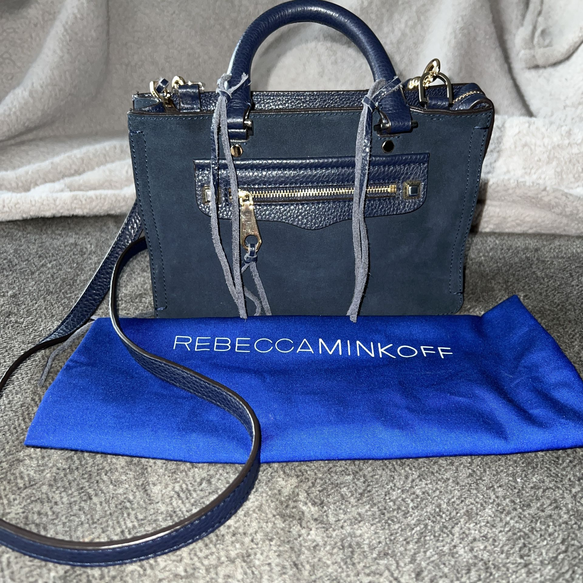 Rebecca Minkoff- Navy Blue Suede Handbag 