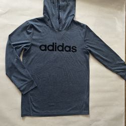 Boys Adidas Blue Hoodie Long Sleeve DRi-Fit SiE 14/16