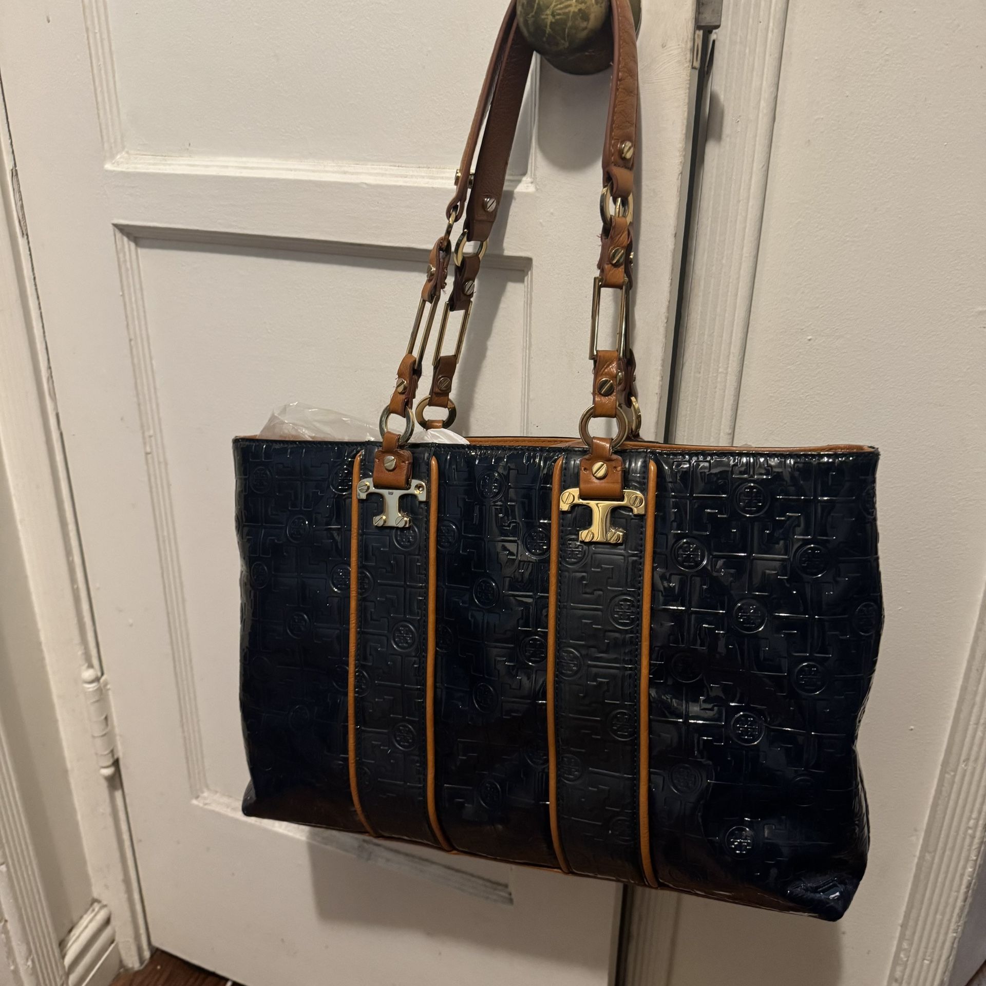 TORY BURCH LARGE TOTE BAG PATTEN MONOGRAM