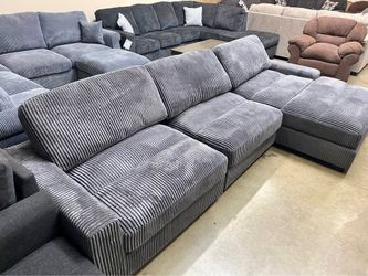 4- Pieces gray color Corduroy Modular sofa set