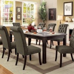 Brand New Rustic Style 9pc Dining Table Set