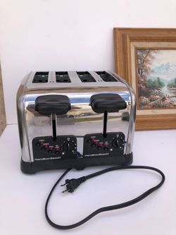 Vintage Chrome Toaster with 4 wide slots for bagels