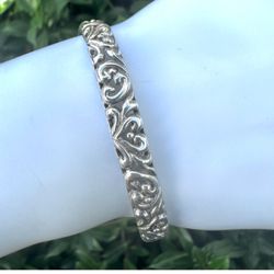 Vintage Sterling Silver Filigree Open Cuff Bracelet 
