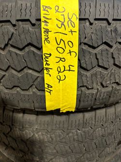 Set of 4 tires 275/50r22 Bridgestone dueler AT $185