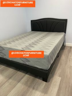 Queen size bed frame and mattress