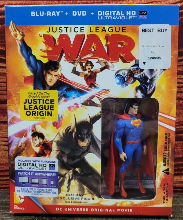 DC Justice League War Bluray w/ Superman Figure