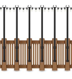 6 Pack 5Ft String Light Poles,Outside String Lights,Outdoor Light Poles,Metal Poles Stand for Patio,Backyard,Deck