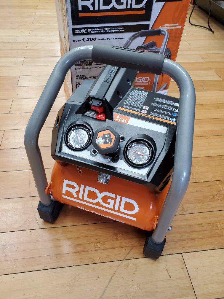 RIDGID 18-Volt Cordless Brushless 1 Gal. Portable Air Compressor Tool only