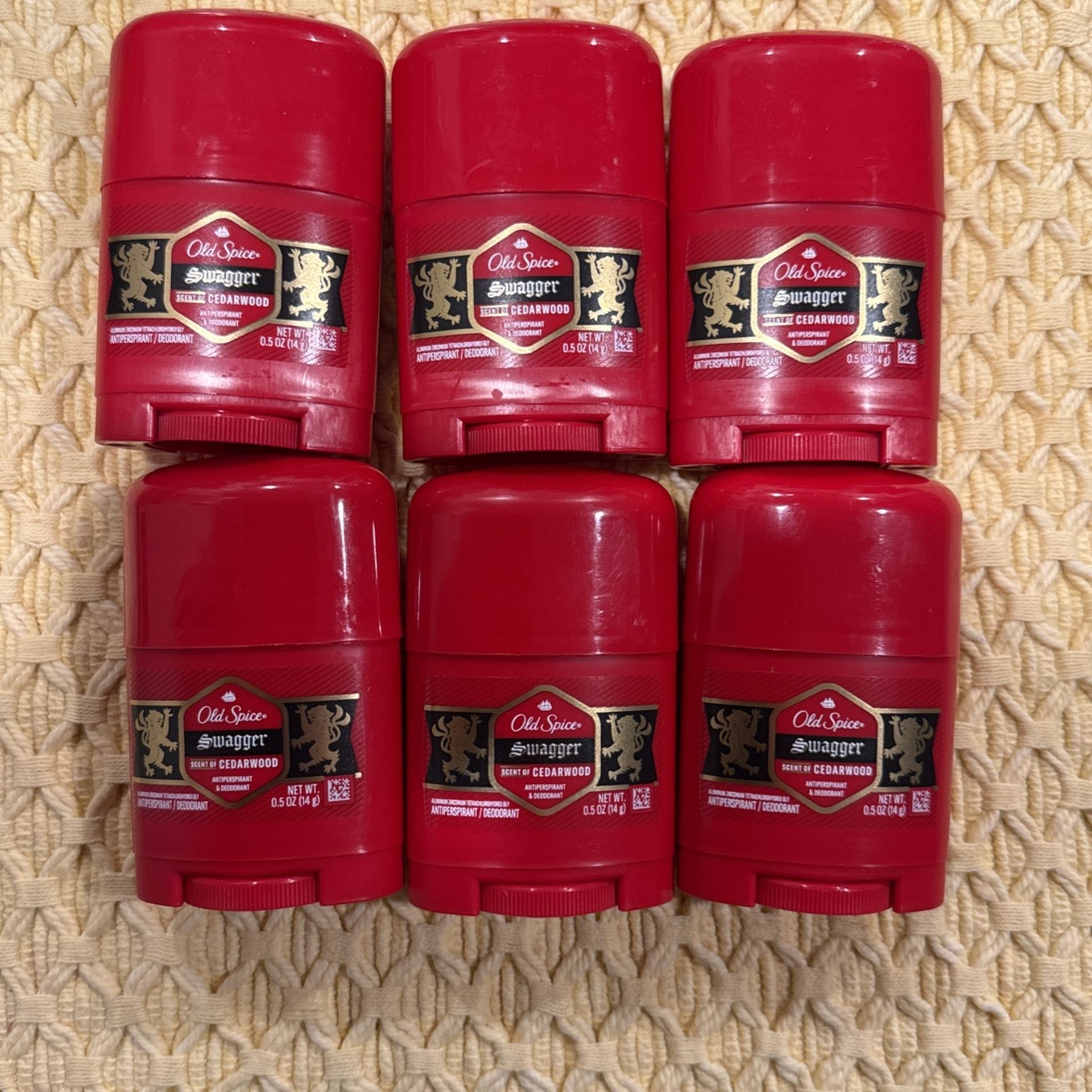 Lot of 6 Old Spice Swagger Anti-Perspirant Deodorant Travel Size 0.5 oz New