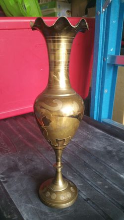 Brass elephant vase