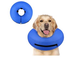 Supet Inflatable Dog Cone Collar Alternative After Surgery, Dog Neck Donut Collar Recovery E Collar to Stop Licking, Soft Dog Cone for Medium Large Do