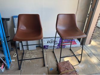 Counter Height Bar Stools set of 2 (Whiskey Brown)