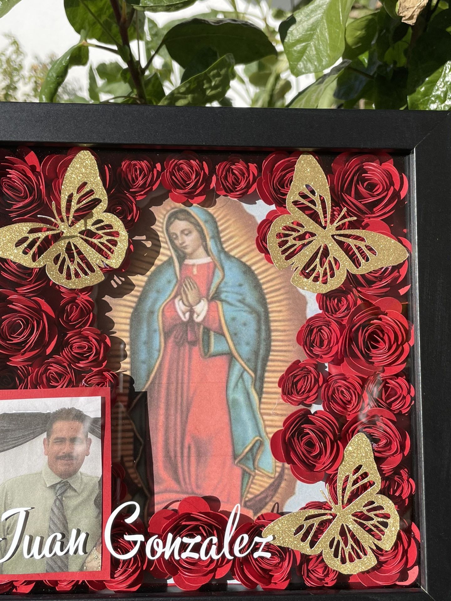 Shadow Box With Pic Virgenmary