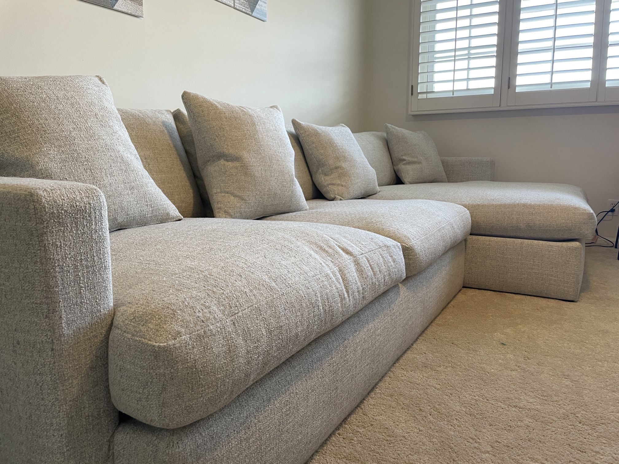 Light Grey 139” Sectional with Chaise