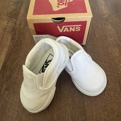 New White Toddler Vans Size 2C
