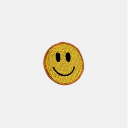 New Smiley Face Emoji Sew On Embroidered Patch Size: 1 3/4" By 1 3/4"