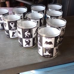 Vintage Cocktail Glasses Zodiac Horoscope Naughty Sex Positions