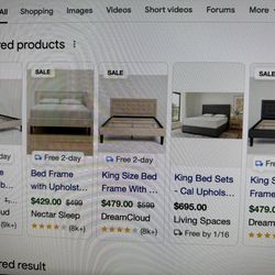 Upholstered Queen Bed Frame With Headboard And Button- Tufted