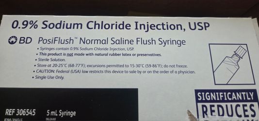 Brand New 6 Boxes of Normal Saline 5ml Syringes