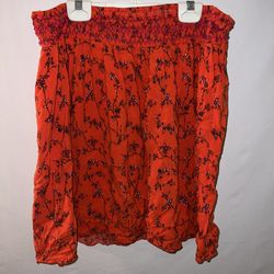 Ladies Womens Large Old Navy orange floral cute summer skirt
