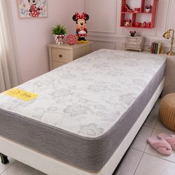 New twin mattress and box spring 2 pc bed frame is not included