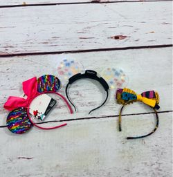 3 Disney parks headband light up jack nightmare before Christmas Minnie Mouse
