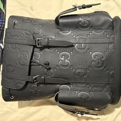 Black Gucci Leather Backpack 