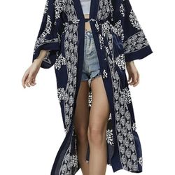Women's Sexy Fashion Loose Bikini Swimwear Cover Up Long Kimono Cardigan Fabric Type 100% Rayon Care Instructions Hand Wash Only Loose swim suit cover