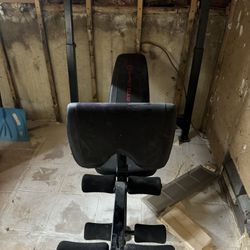 Workout Bench With Weights and Bar