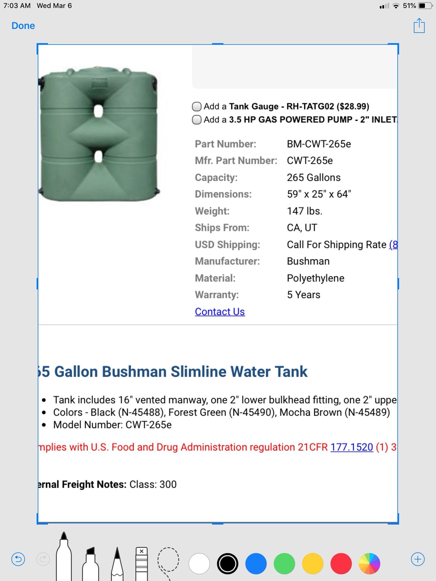 New (3) water tanks rain barreled slim 265 gallon each