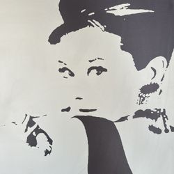 Vintage IKEA PJATTERYD Audrey Hepburn Canvas Print 35" x 35" 90 X 90CM pop art