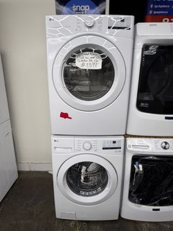 New open box LG white front load washer and gas dryer set
