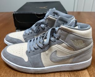 Air Jordan 1 Mid SE - Coconut Milk/Coconut Milk, Size Men’s 11 [Great Condition]