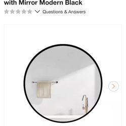 30 in. W x 30 in. H Round Iron Surface Mount Framed Bathroom Medicine Cabinet with Mirror Modern Black