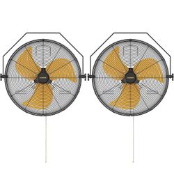 CAMMOO 18 Inch Wall Mount Fan, Extended 6.6ft Power Cord, 2 Packs