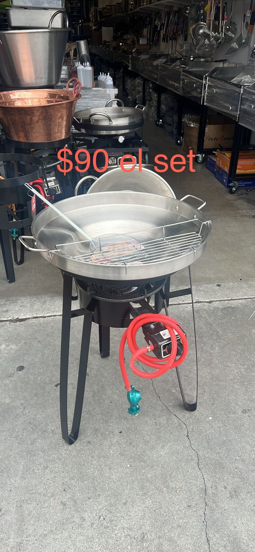 Disco Con Vase I Comal I Escuridor I Cuchara Para Sacar Lo Frito