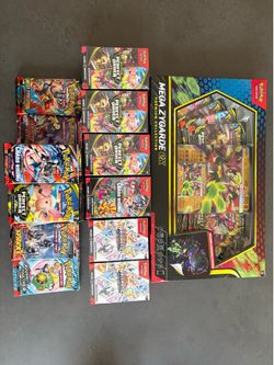 Assorted Pokemon bundles and packs prismatix d polygons perfect order chaos rising